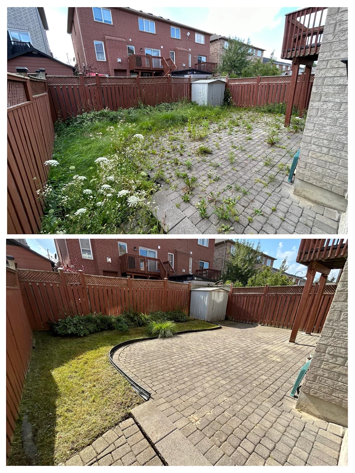 Before: Garden and paving restoration before and after